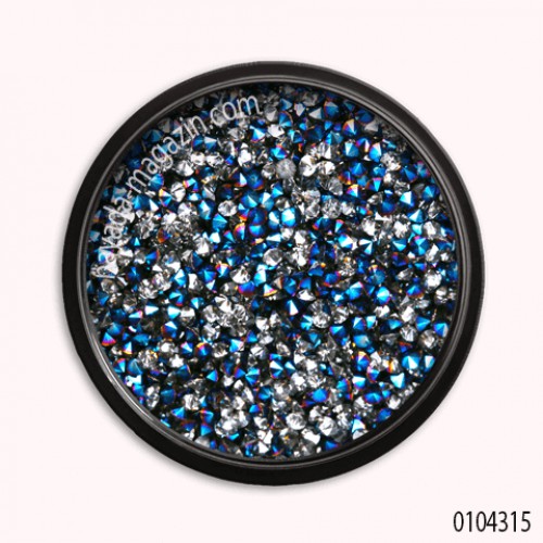 Кристальные стразы темно-синие/Crystal rhinestones dark blue размер 1.1-1.5